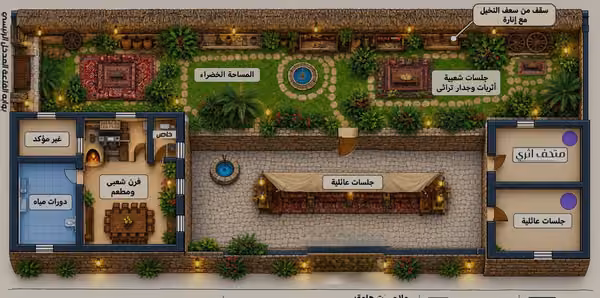 معاينة علوّية للنموذج ثلاثي الأبعاد للمشروع